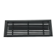 Vloerrooster met volumeregelaar - 305x102mm - poederstructuur - staal - zwart - RAL9005 thumbnail