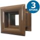 Vierkante deurroosters 29 x 29mm - kunststof bruin - set van 3 stuksthumbnail