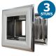 Vierkante deurroosters 29 x 29mm - kunststof chrome - set van 3 stuksthumbnail