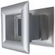 Vierkant deurrooster 29 x 29mm - kunststof metallic grijsthumbnail