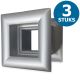 Vierkante deurroosters 29 x 29mm - kunststof metallic grijs - set van 3 stuksthumbnail