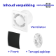 Pro-Design badkamer/toilet ventilator - STANDAARD (KW100) - Ø100mm - gebogen GLAS - mat zwartthumbnail