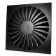 Wervelrooster voor inleg systeemplafond 595 x 595mm - rond Ø 530mm - luchtafvoer en toevoer - staal - RAL9005thumbnail