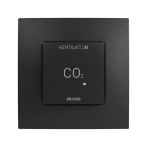 Duco CO2 ruimtesensor zonder RF-bediening 230V bedraad - Zwart Duco CO2 ruimtesensor zonder RF-bediening 230V bedraad - Zwart