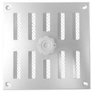 Afsluitbaar schuifrooster opbouw 195 x 195mm - RVS