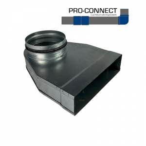  Lepelhoek 90º van rechthoekig 220 x 55mm naar rond Ø 125mm - Staal [Pro-C]