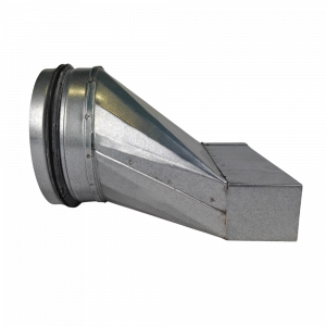 Verloopstuk Asymmetrisch van 200mm x 40mm naar rond Ø 125mm