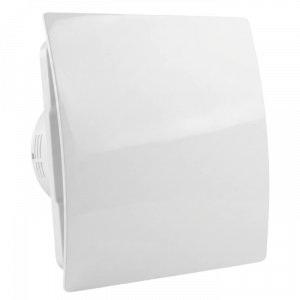 Whisper pro-design badkamer ventilator - Ø100mm - met nalooptimer en vochtsensor - gebogen kunststof - wit