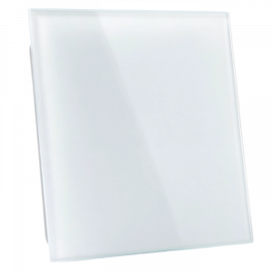 Whisper pro-design badkamer ventilator - Ø100mm - met nalooptimer en vochtsensor - vlak glas - mat wit
