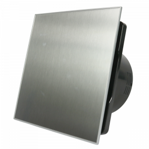 Whisper Pro-Design badkamerventilator - Ø100mm - met nalooptimer + vochtsensor - rvs vlak - zwarte ventilator Whisper Pro-Design badkamerventilator - Ø100mm - met nalooptimer + vochtsensor - rvs vlak - zwarte ventilator