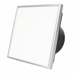 Whisper Pro-Design badkamerventilator - Ø100mm - met nalooptimer + vochtsensor - Tegelfront - zwarte ventilator Whisper Pro-Design badkamerventilator - Ø100mm - met nalooptimer + vochtsensor - Tegelfront - zwarte ventilator