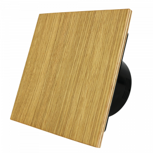 Whisper Pro-Design badkamerventilator - Ø100mm - met nalooptimer + vochtsensor - vlak hout - zwarte ventilator Whisper Pro-Design badkamerventilator - Ø100mm - met nalooptimer + vochtsensor - vlak hout - zwarte ventilator