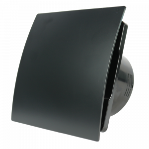 Whisper Pro-Design badkamerventilator - Ø100mm - met nalooptimer - gebogen kunststof - mat zwart - zwarte ventilator Whisper Pro-Design badkamerventilator - Ø100mm - met nalooptimer - gebogen kunststof - mat zwart - zwarte ventilator