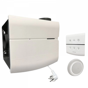 Orcon MVS-15RHBP woningventilator - 550 m3/h - Perilex - met ingebouwde vochtsensor en RF-afstandsbediening + 4 luchtventielen Orcon MVS-15RHBP woningventilator - 550 m3/h - Perilex - met ingebouwde vochtsensor en RF-afstandsbediening + 4 luchtventielen