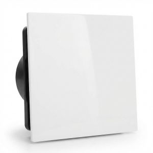 Whisper Pro-Design badkamerventilator - Ø100mm - aan/uit - vlak kunststof - wit - zwarte ventilator