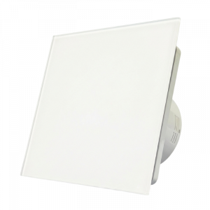  Whisper Pro-Design badkamerventilator - Ø125mm - met nalooptimer + vochtsensor - vlak glas - mat wit