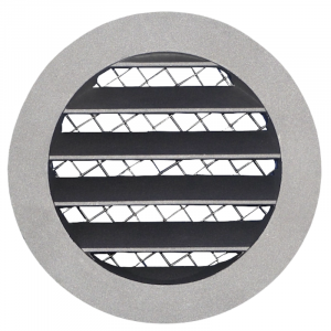 Rond buitenluchtrooster aluminium Ø 250mm met grofmazig gaas - hoge doorlaat