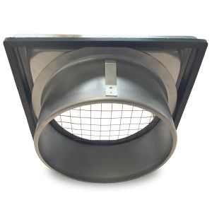 Gevelkap RVS aansluitmaat Ø 150mm met grofmazig gaas (hoge doorlaat) Gevelkap RVS aansluitmaat Ø 150mm met grofmazig gaas (hoge doorlaat)