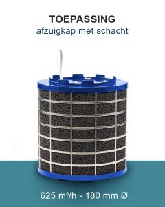 PuriVent SILO plasmafilter voor afzuigkap (schacht 200mm+) - 625 m3/h - aansluiting Ø120mm PuriVent SILO plasmafilter voor afzuigkap (schacht 200mm+) - 625 m3/h - aansluiting Ø120mm