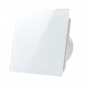 Whisper Pro-Design badkamerventilator - Ø100mm - aan/uit - vlak glas - mat wit Whisper Pro-Design badkamerventilator - Ø100mm - aan/uit - vlak glas - mat wit