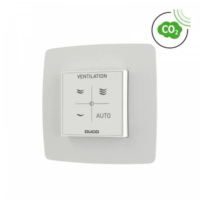 DucoBox Silent 2.0 All-In-One CO₂ – 400 m³/h – Randaarde - ingebouwde vochtsensor + RF-bediening met CO₂-sensor + CO₂-ruimtesensor