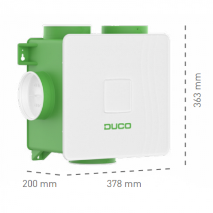 DucoBox Reno All-In-One set - Randaarde + RF bediening, 1x CO2 sensor & 1x CO2 sensor zonder bediening 230V/Wired DucoBox Reno All-In-One set - Randaarde + RF bediening, 1x CO2 sensor & 1x CO2 sensor zonder bediening 230V/Wired