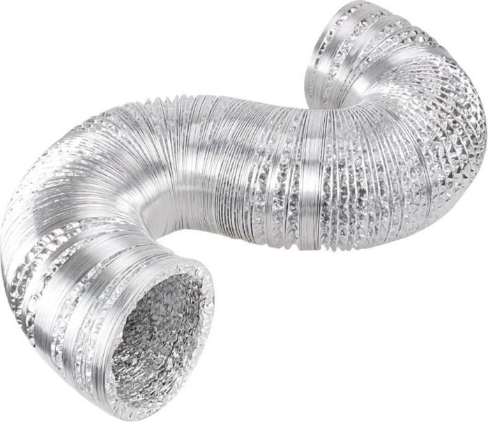 Flexibele ventilatieslang ongeïsoleerd - aluminium - Ø 125mm - lengte 3 meter Flexibele ventilatieslang ongeïsoleerd - aluminium - Ø 125mm - lengte 3 meter