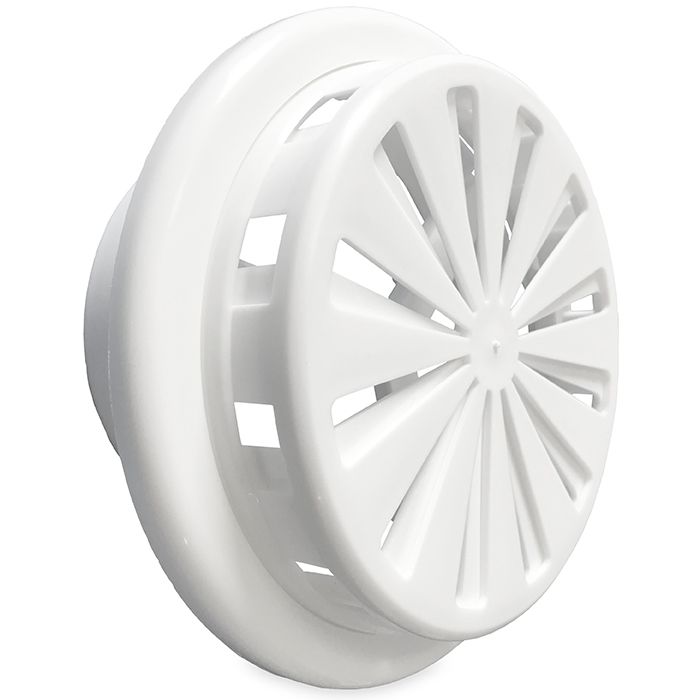 Verstelbaar kunststof ventilatierooster - Multi-fit -  Ø 100 -150 - RAL 9016