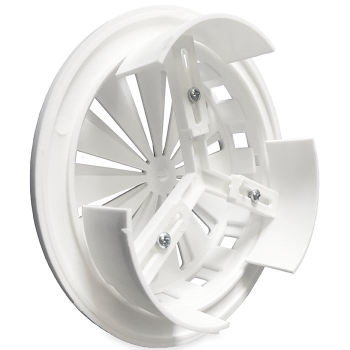 Verstelbaar kunststof ventilatierooster - Multi-fit -  Ø 100 -150 - RAL 9016