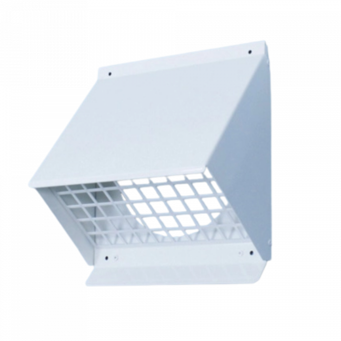 Gevelkap aluminium - hoge doorlaat (geschikt voor WTW) - voor buis 200 t/m 250mm - Wit Gevelkap aluminium - hoge doorlaat (geschikt voor WTW) - voor buis 200 t/m 250mm - Wit