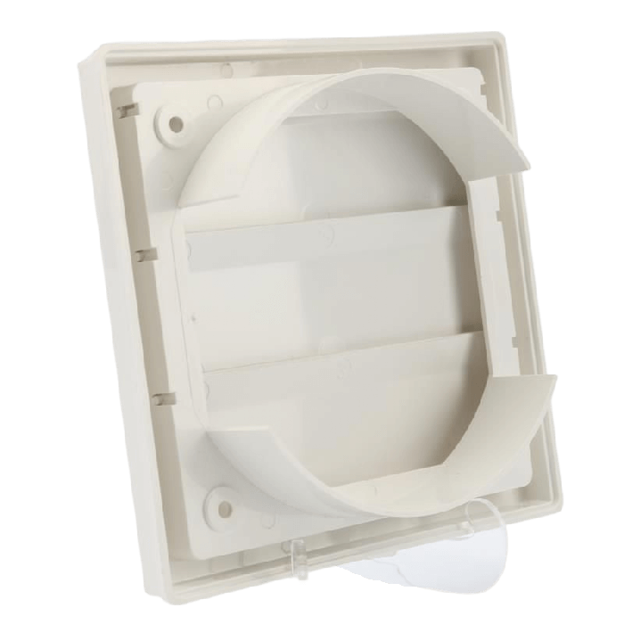 Kunststof overdrukrooster vierkant met aansluiting Ø125mm - WIT (150 x150mm)