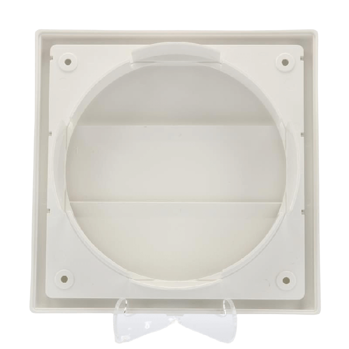 Kunststof overdrukrooster vierkant met aansluiting Ø150 & Ø160mm - WIT