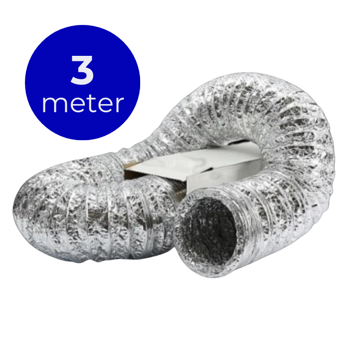 Flexibele ventilatieslang ongeïsoleerd - aluminium - Ø 160mm - lengte 3 meter Flexibele ventilatieslang ongeïsoleerd - aluminium - Ø 160mm - lengte 3 meter