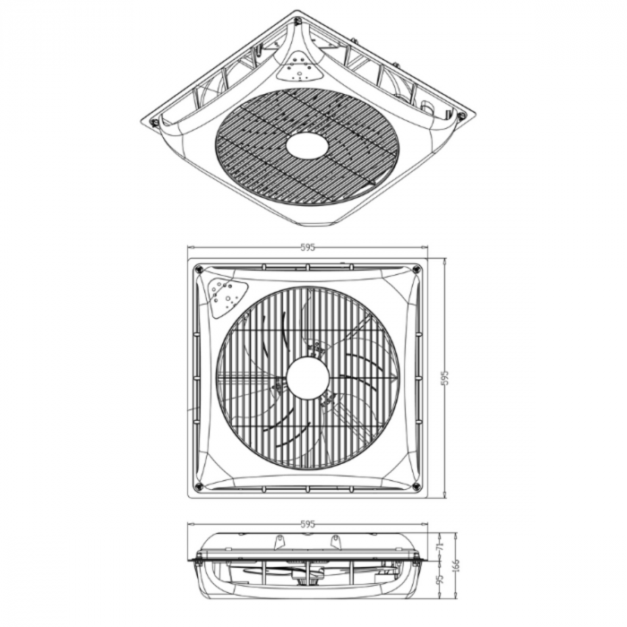 Ceilingflow plafondventilator - 130m3/h - wit - met afstandsbediening