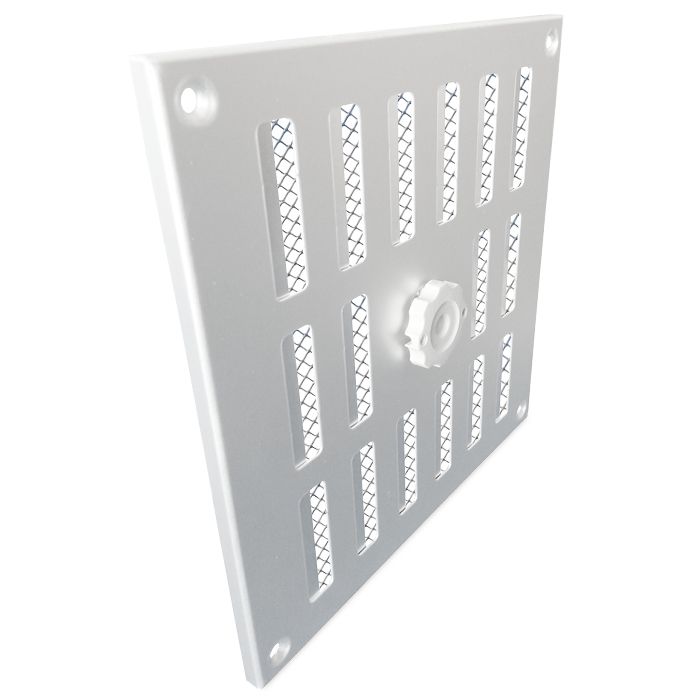 Aluminium afsluitbaar schuifrooster opbouw 195 x 195mm - ALU Aluminium afsluitbaar schuifrooster opbouw 195 x 195mm - ALU