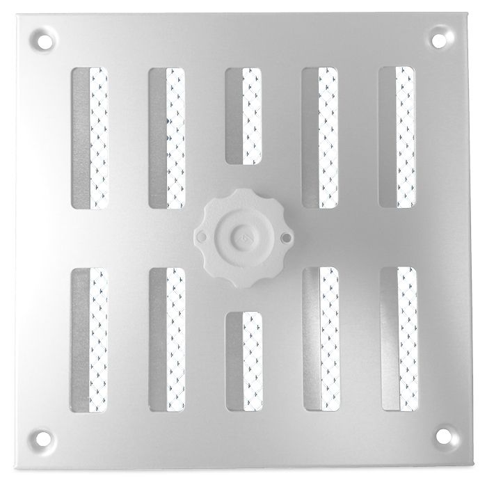 Afsluitbaar schuifrooster opbouw 195 x 195mm - RVS