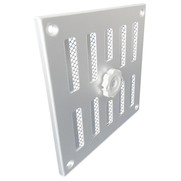 Afsluitbaar schuifrooster opbouw 195 x 195mm - RVS