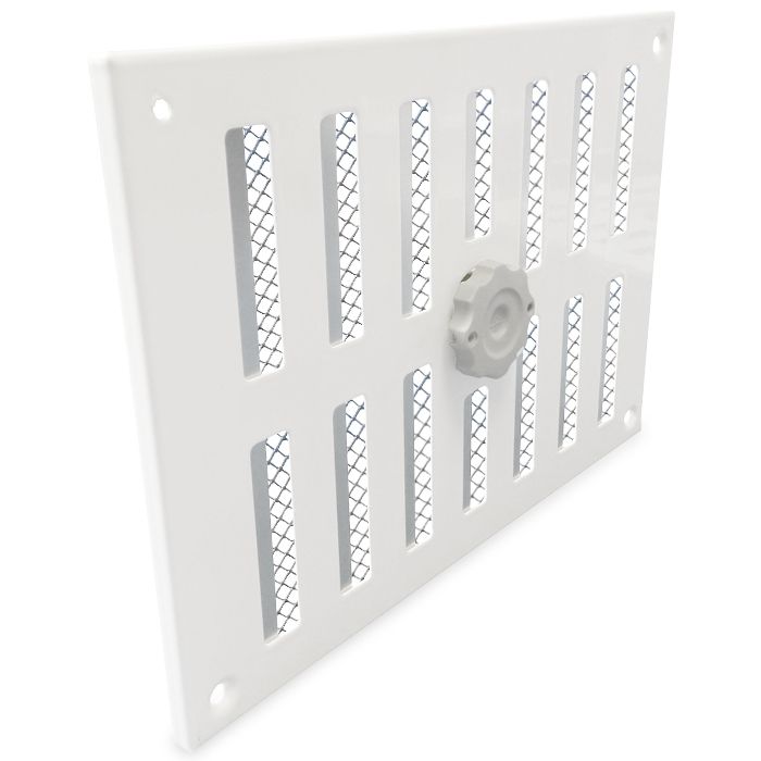 Aluminium afsluitbaar schuifrooster opbouw 215 x 150mm - WIT (3-2115W)