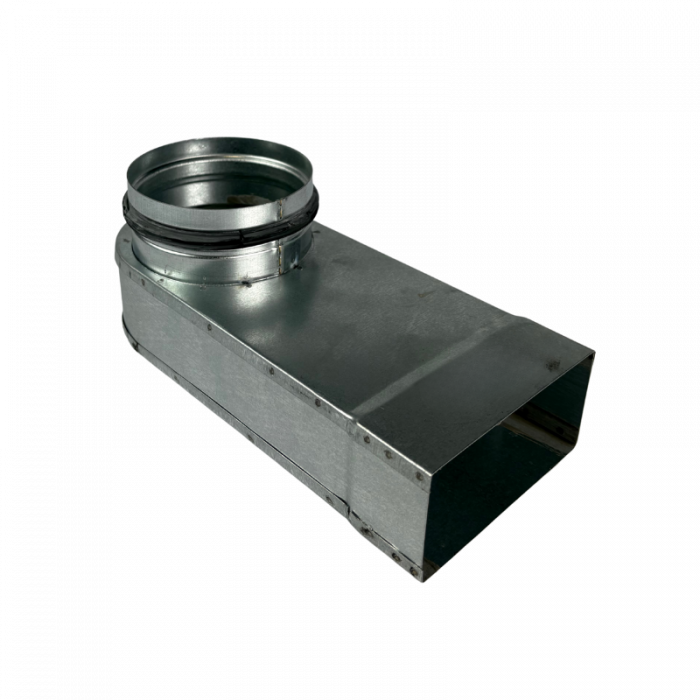  Lepelhoek 90º van rechthoekig 110 x 55mm naar rond Ø 100mm - Staal [Pro-C]