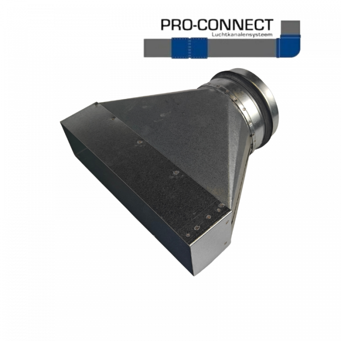 Verloopstuk symmetrisch rechthoekig 220 x 55mm naar rond Ø 100mm - Staal [Pro-C]