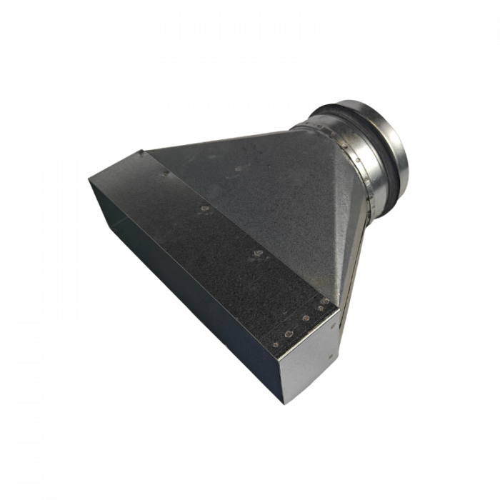 Verloopstuk symmetrisch rechthoekig 220 x 55mm naar rond Ø 100mm - Staal [Pro-C]