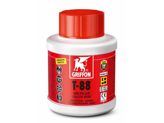 Griffon T-88 PVC lijm flacon met borstel (250 ML)