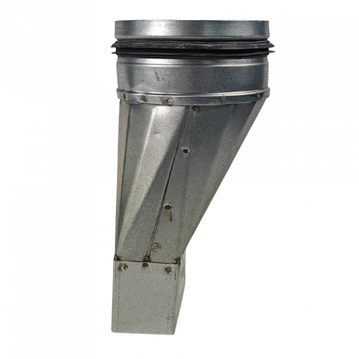 Verloopstuk Asymmetrisch van 100mm x 40mm naar rond Ø 100mm