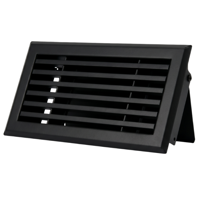 Wandrooster met volumeregelaar - 200 x 100mm - staal - Zwart RAL 9005 Wandrooster met volumeregelaar - 200 x 100mm - staal - Zwart RAL 9005