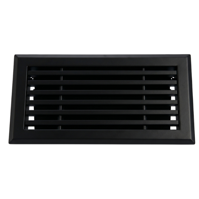 Wandrooster met volumeregelaar - 200 x 100mm - staal - Zwart RAL 9005 Wandrooster met volumeregelaar - 200 x 100mm - staal - Zwart RAL 9005
