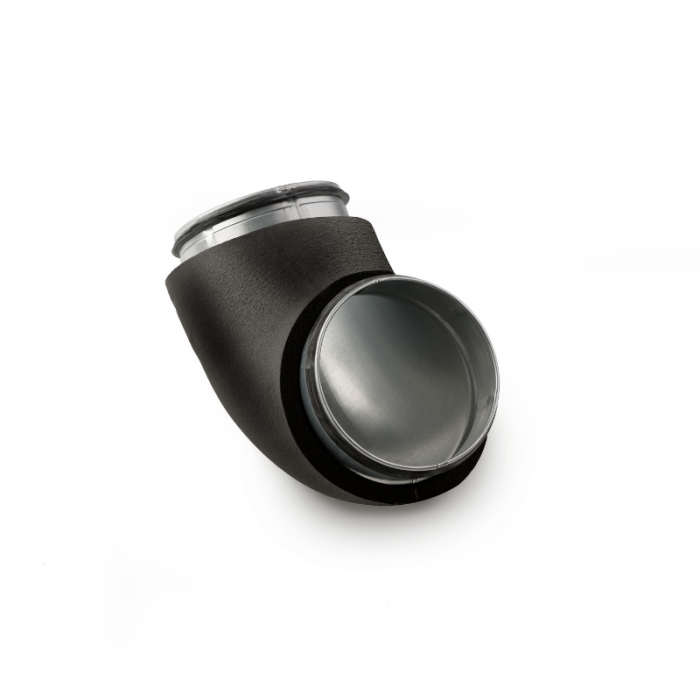 Geïsoleerde Bocht 90º - Ø 125mm - geperst - SAFE
