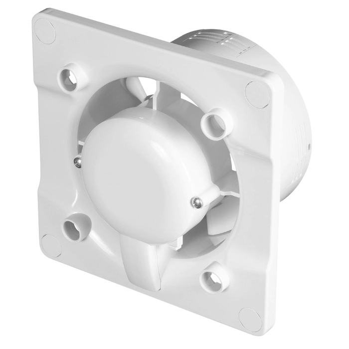 Whisper pro-design badkamerventilator - Ø100mm - met nalooptimer - vlak kunststof - wit