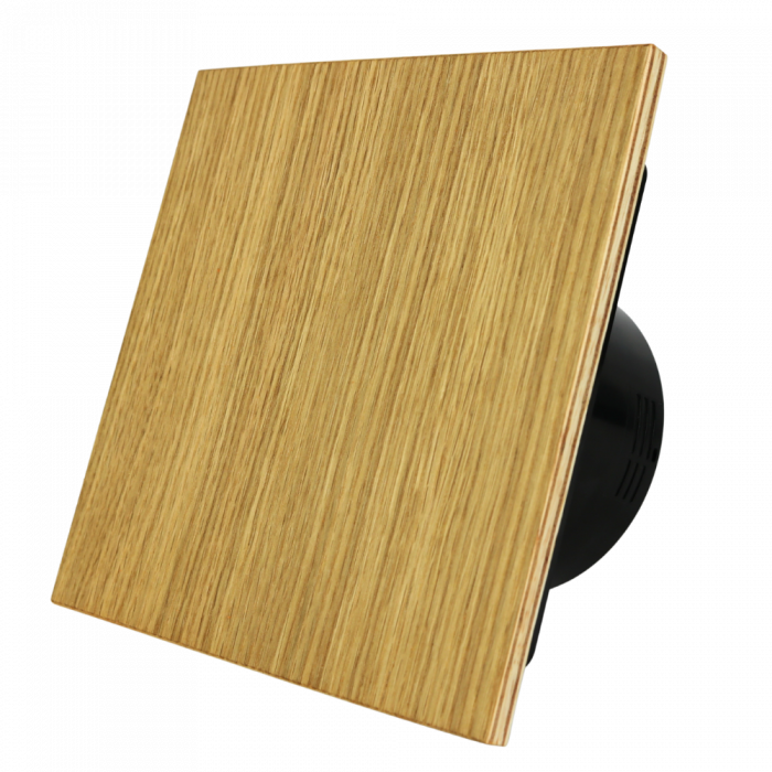 Whisper Pro-Design badkamerventilator - Ø100mm - aan/uit - vlak hout - zwarte ventilator Whisper Pro-Design badkamerventilator - Ø100mm - aan/uit - vlak hout - zwarte ventilator