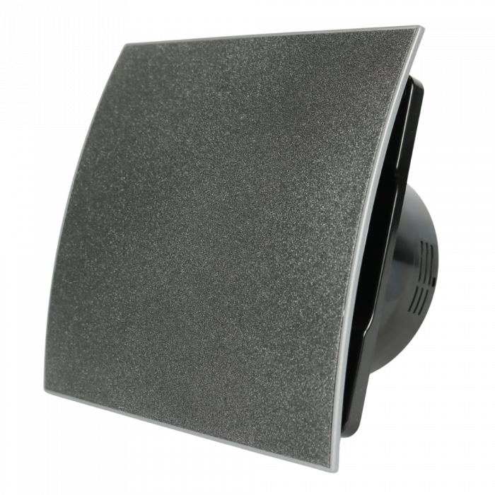 Whisper Pro-Design badkamerventilator - Ø100mm - met nalooptimer + vochtsensor - gebogen kunststof - grafiet deluxe - zwarte ventilator Whisper Pro-Design badkamerventilator - Ø100mm - met nalooptimer + vochtsensor - gebogen kunststof - grafiet deluxe - zwarte ventilator