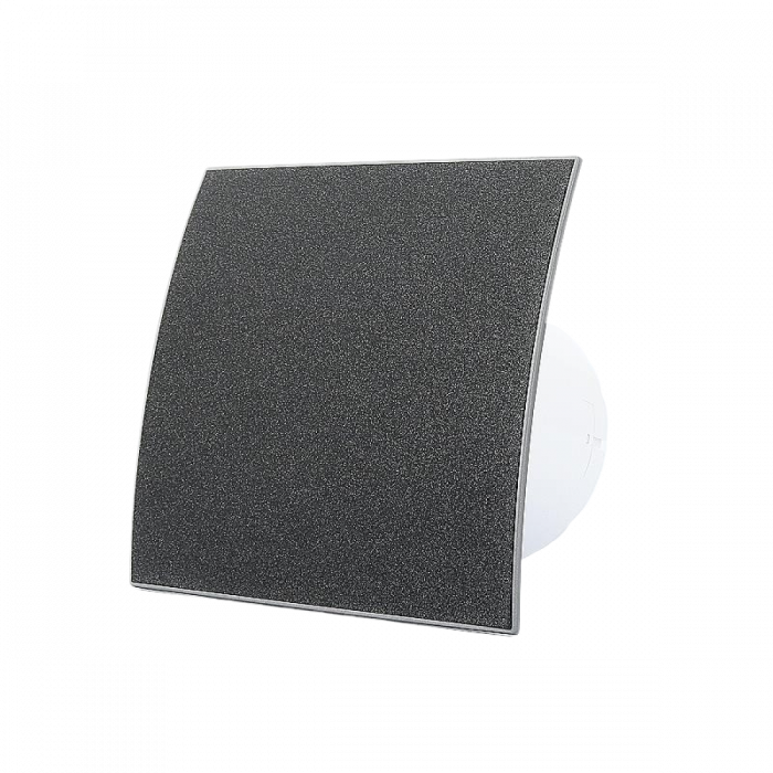 Whisper Pro-Design badkamerventilator - Ø100mm - met nalooptimer - gebogen kunststof - grafiet deluxe